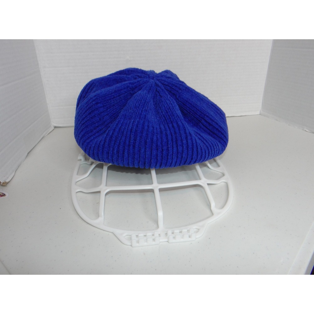 Merona Royal Blue Ribbed Knit Beret Slouchy Soft Beanie Hat One Size 3564 - Picture 6 of 7